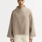 Short jacket dark sand