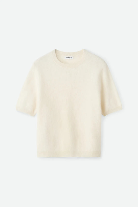 Brushed short sleeve - feather white