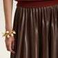 Dalia vegan leather skirt chocolate brown