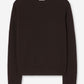 Wool crewneck sweater dark brown