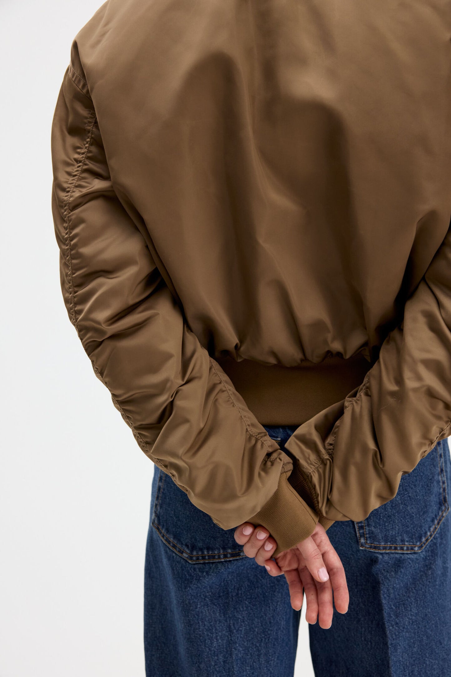 Nylon zip jacket - nougat