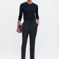 Emma cropped cool wool trouser - black