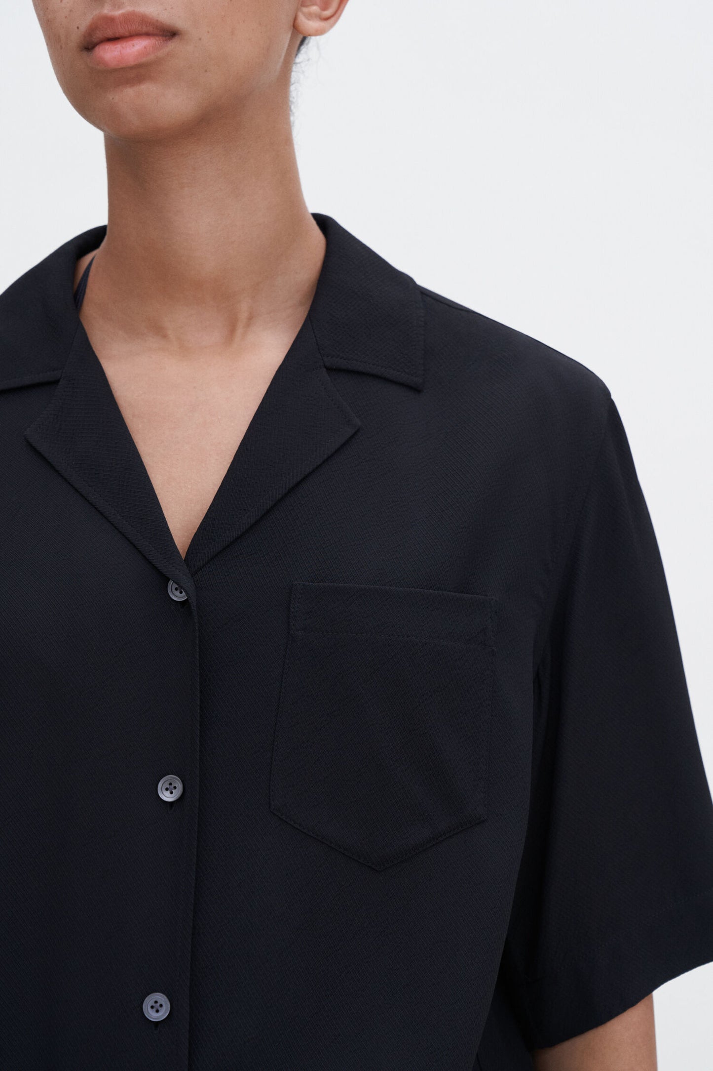 Draped twill shirt
