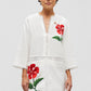 Hibiscus embroidered tunic dress