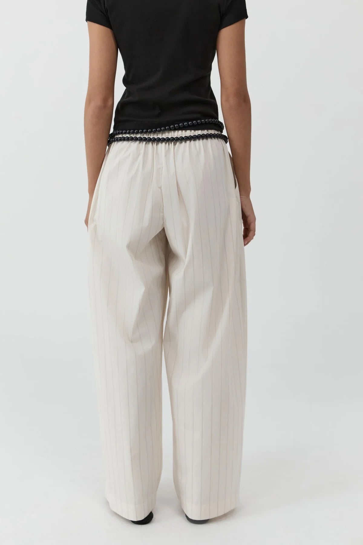 Everyday relaxed pants - ecru stripe