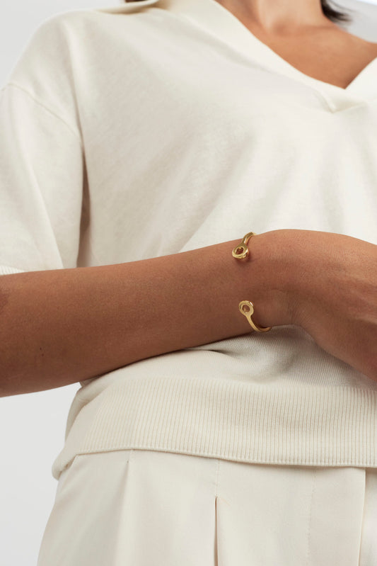 Gold stacking torque bangle