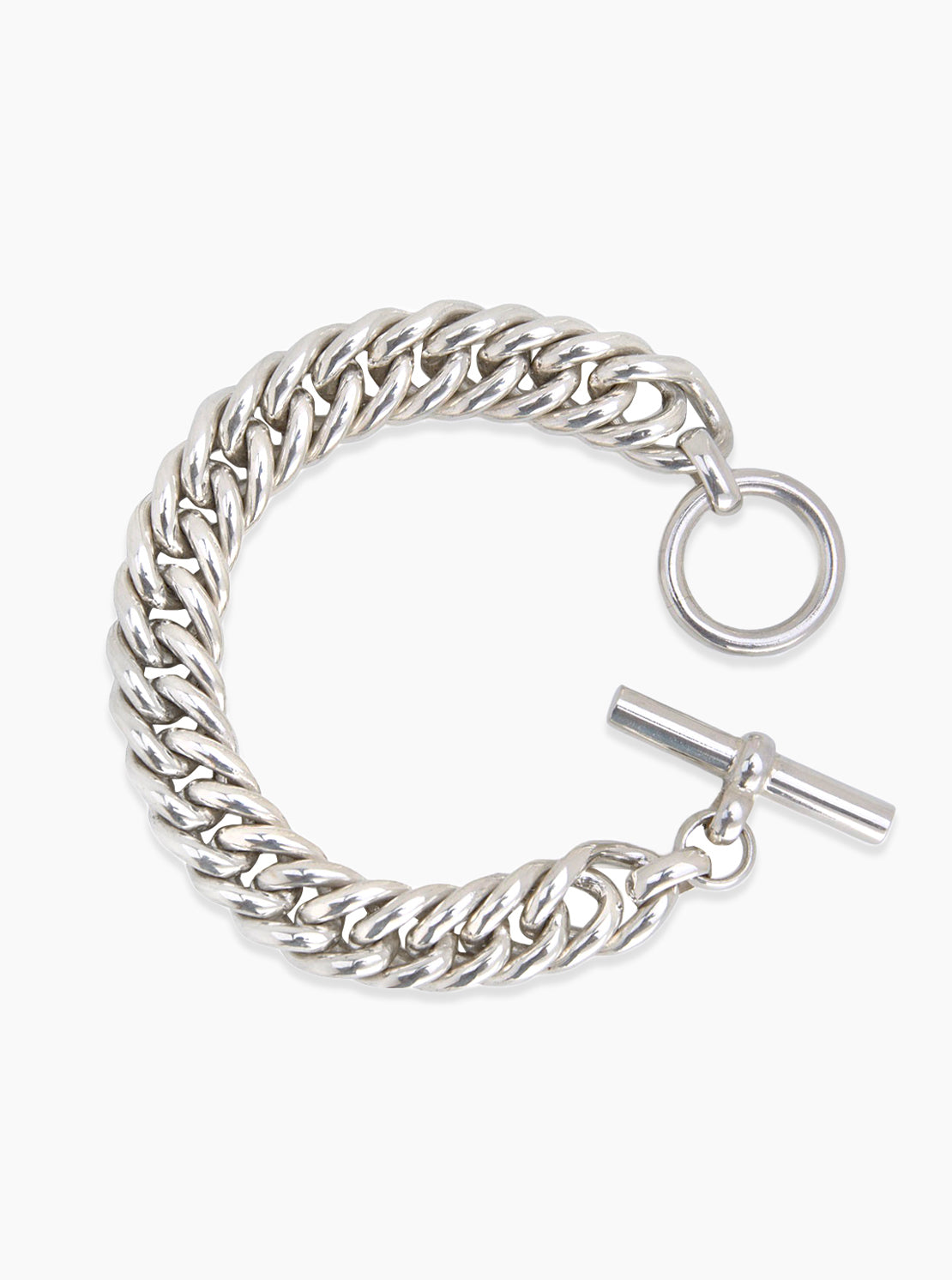 Medium silver curb link bracelet