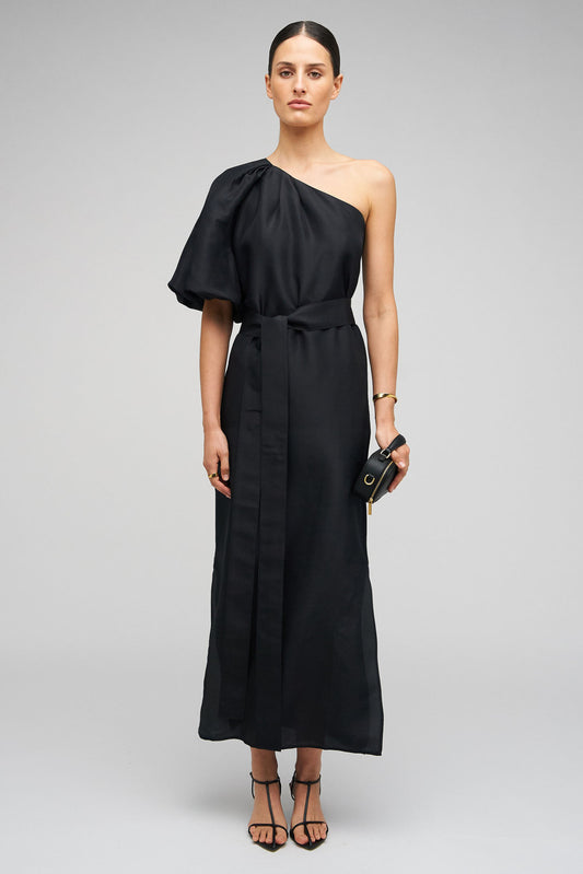 One shoulder dress black