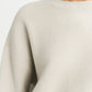 Double faced crewneck cashmere in chalk