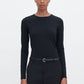 Cotton stretch long sleeve black