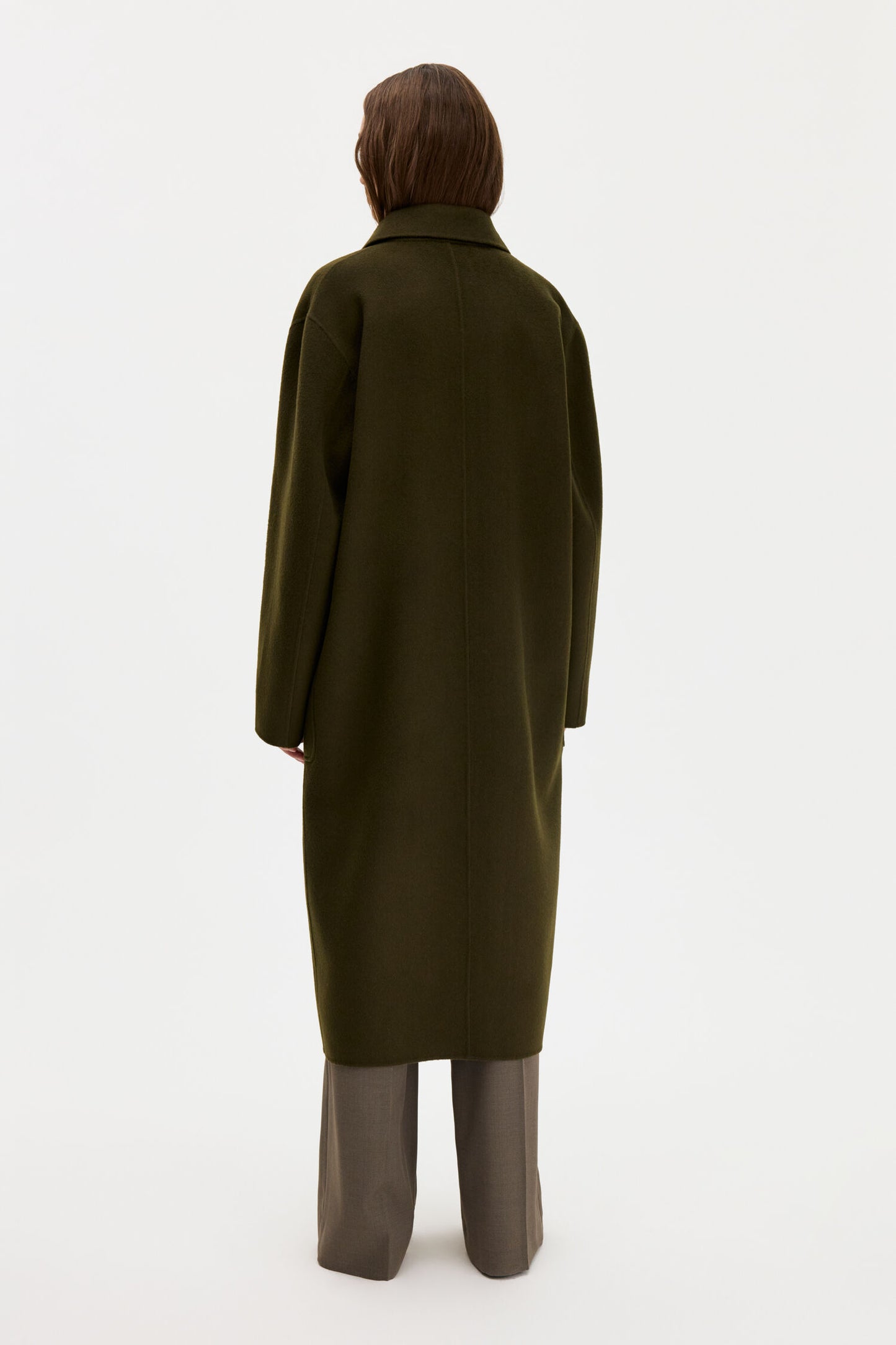 Amelia double coat - dark moss green