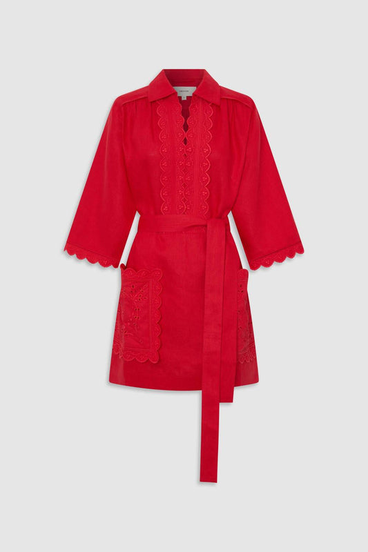 Tunic dress red ribbon