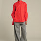 Oversized shirt in glazed poplin - red