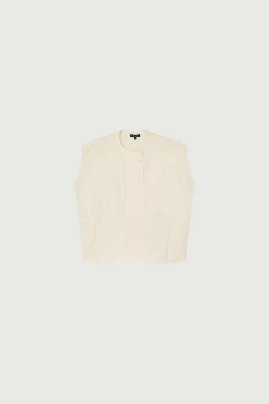 Danube blouse in crinkled cotton - vanilla