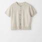 Brushed short sleeve cardigan chalk