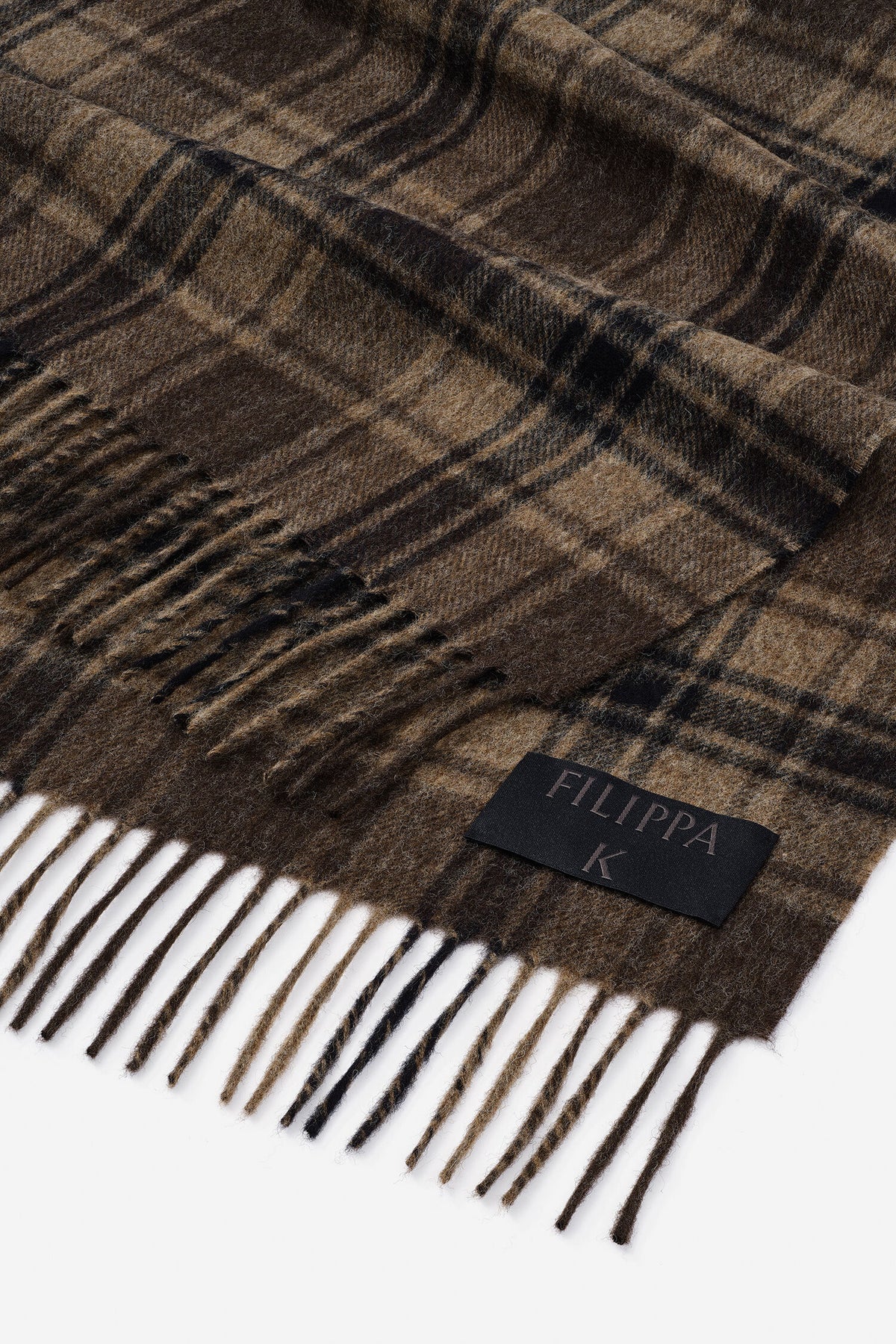 Merino check scarf