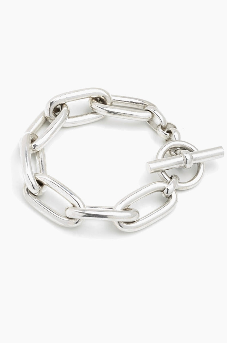 Medium silver oval link bracelet