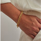 Slim gold curb link bracelet