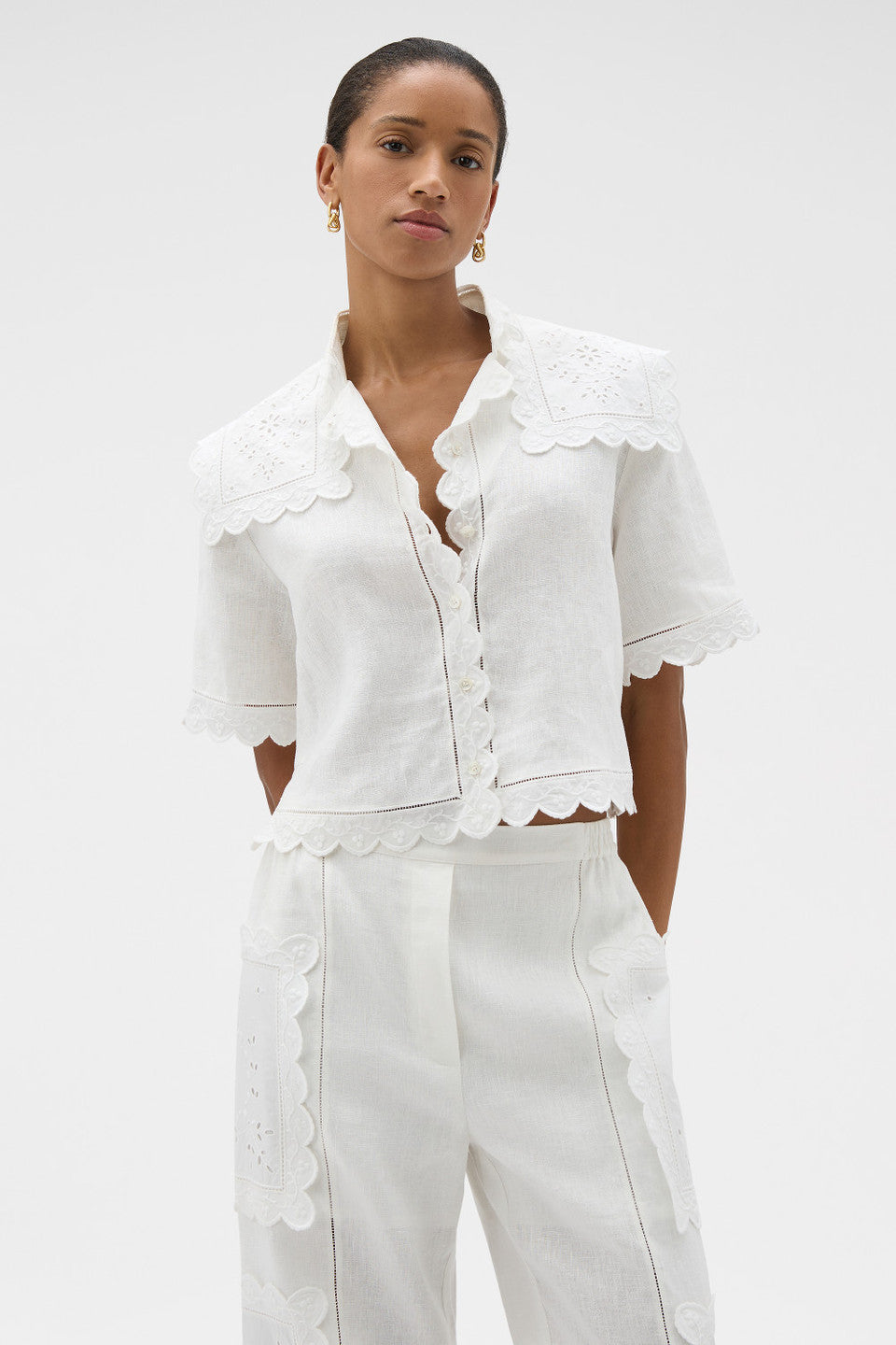 Handkerchief camp shirt antique white