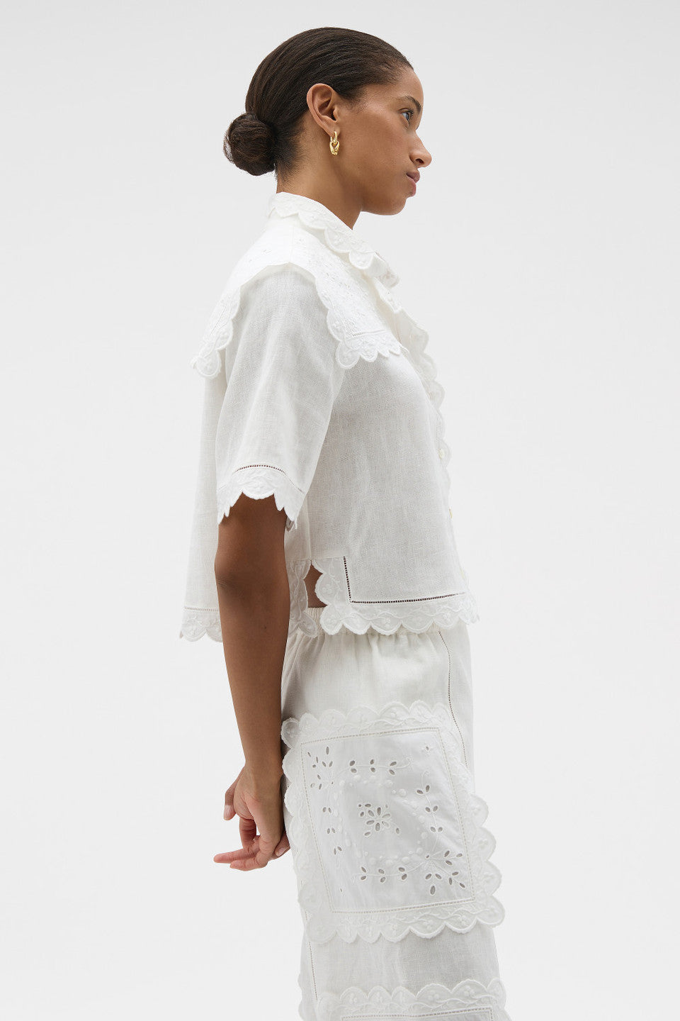 Handkerchief camp shirt antique white