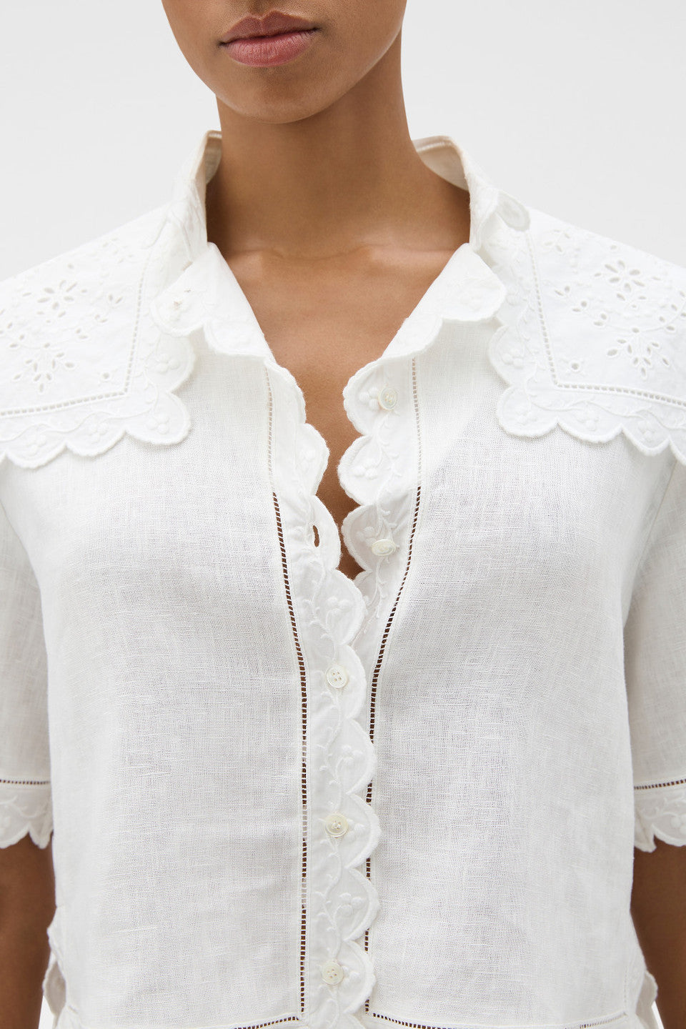 Handkerchief camp shirt antique white