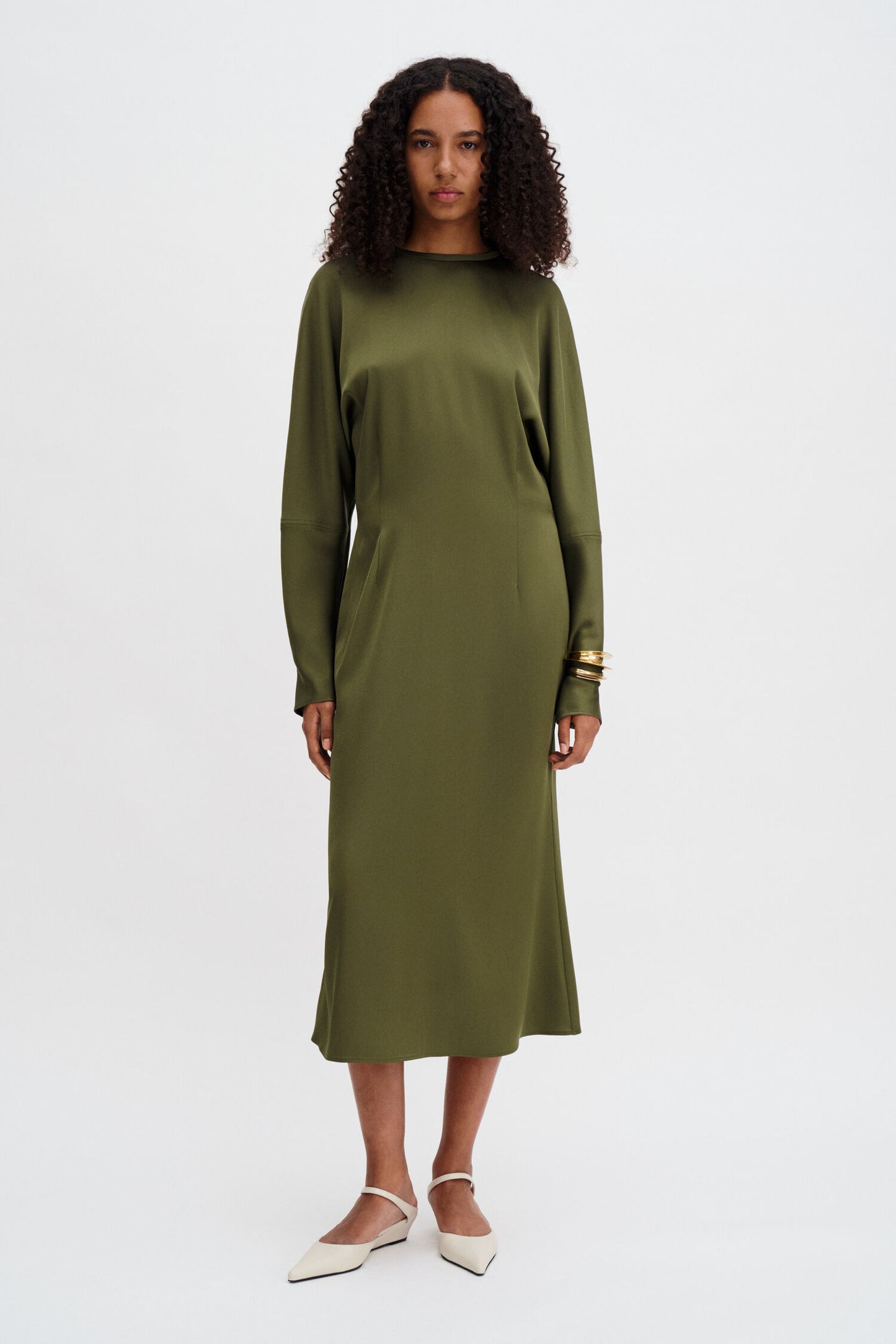 Batwing dress laurel green