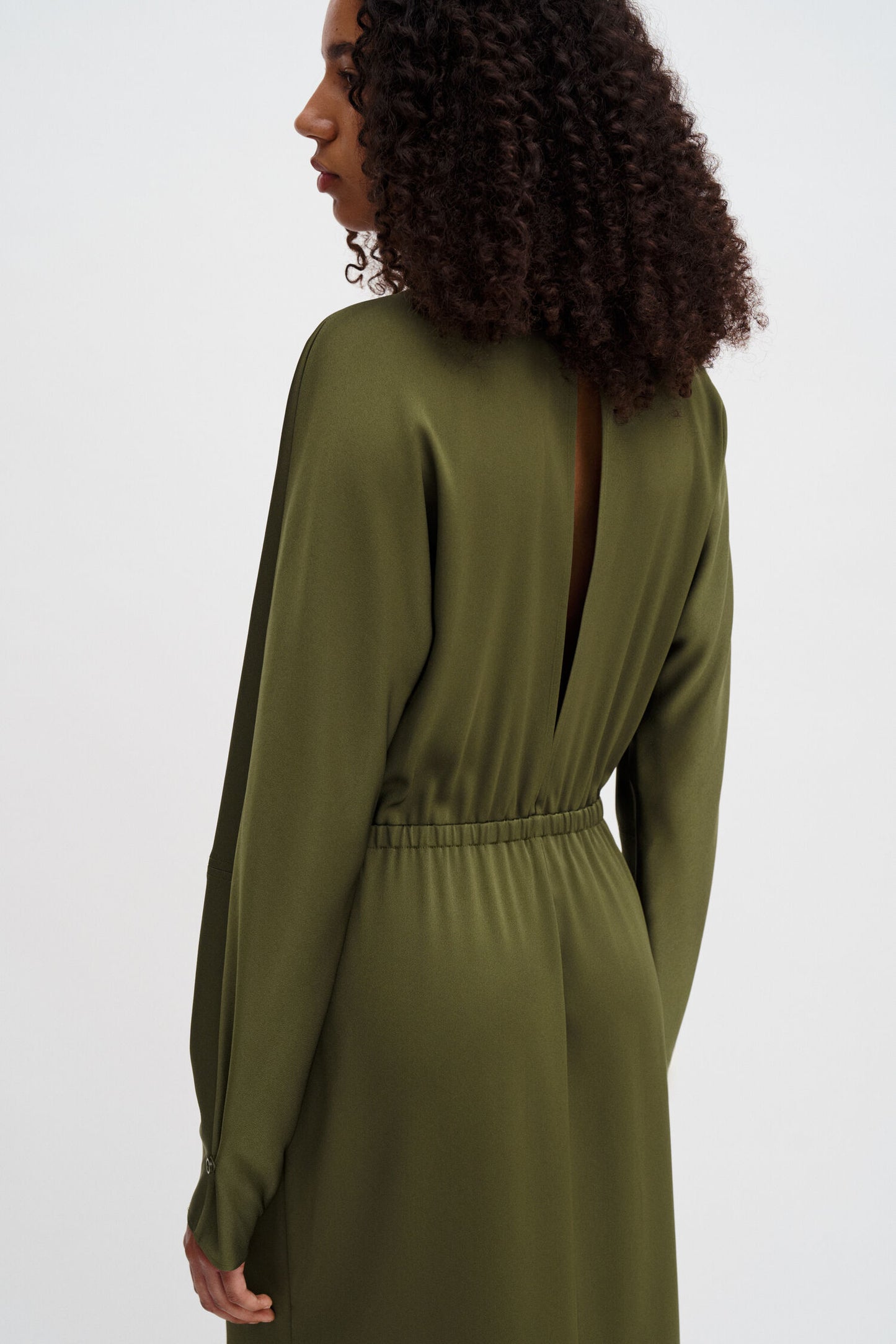 Batwing dress laurel green