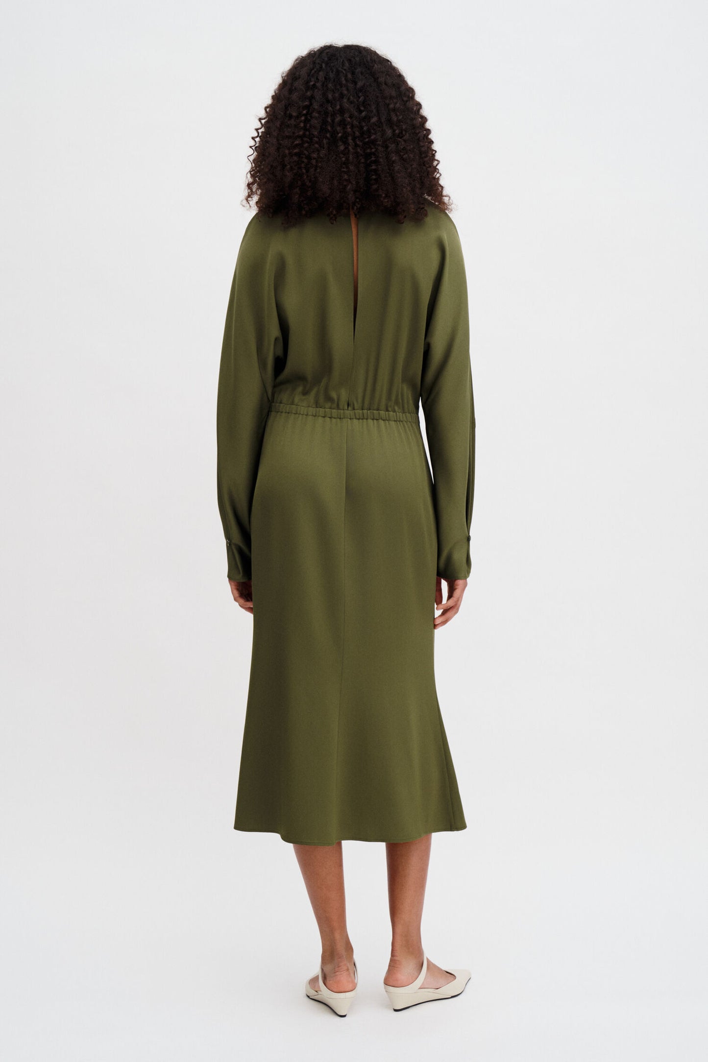 Batwing dress laurel green
