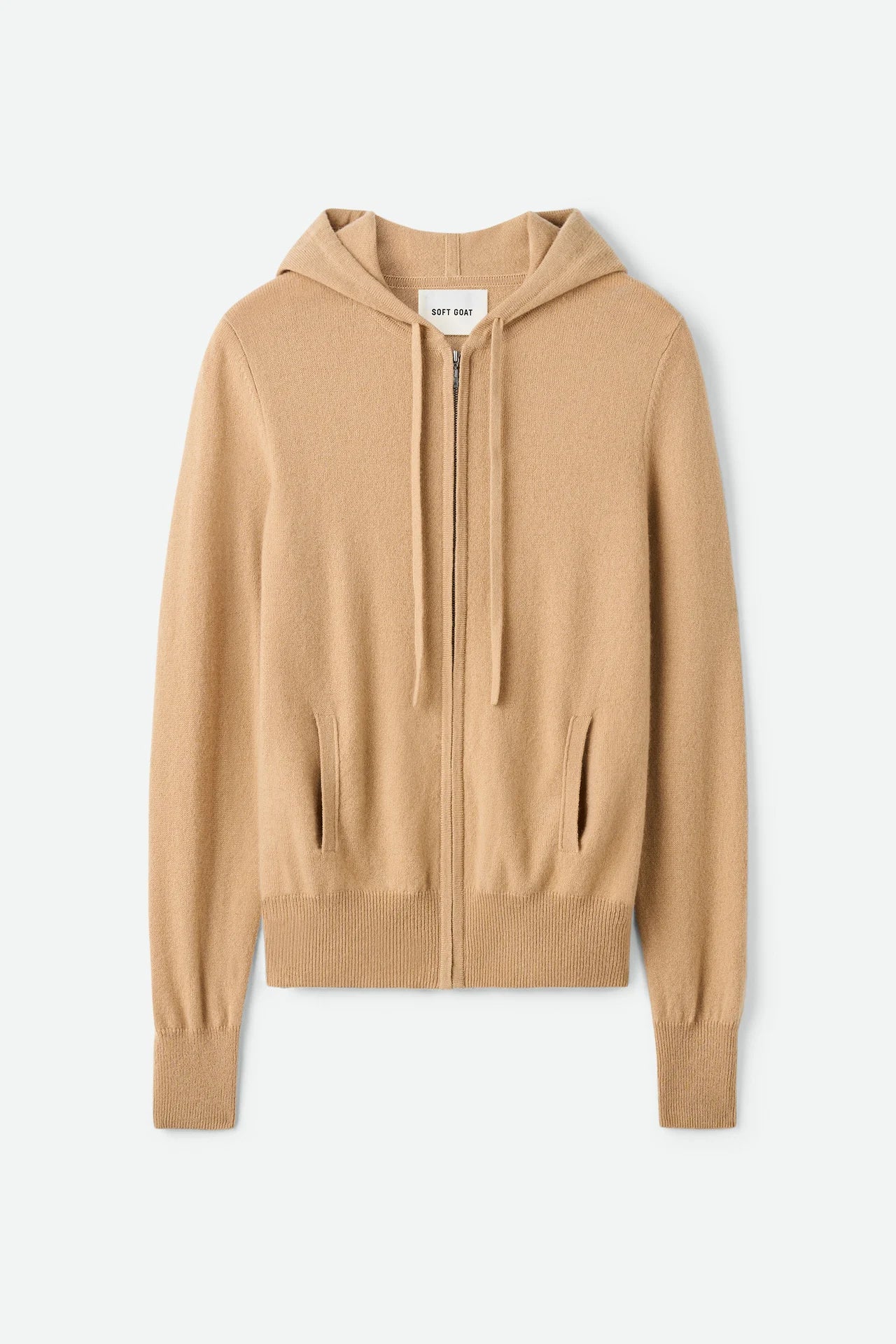 Zip hoodie camel