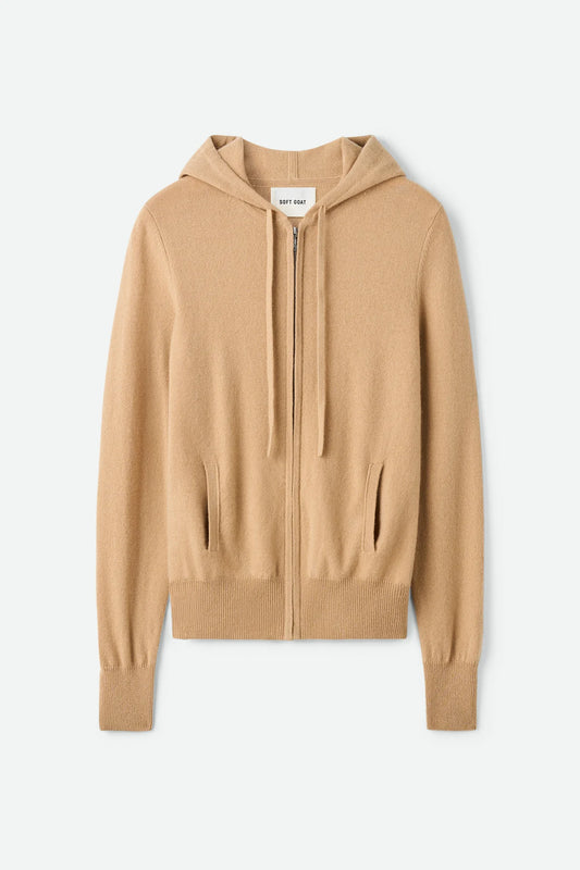 Zip hoodie camel