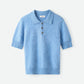 Brushed pique azure