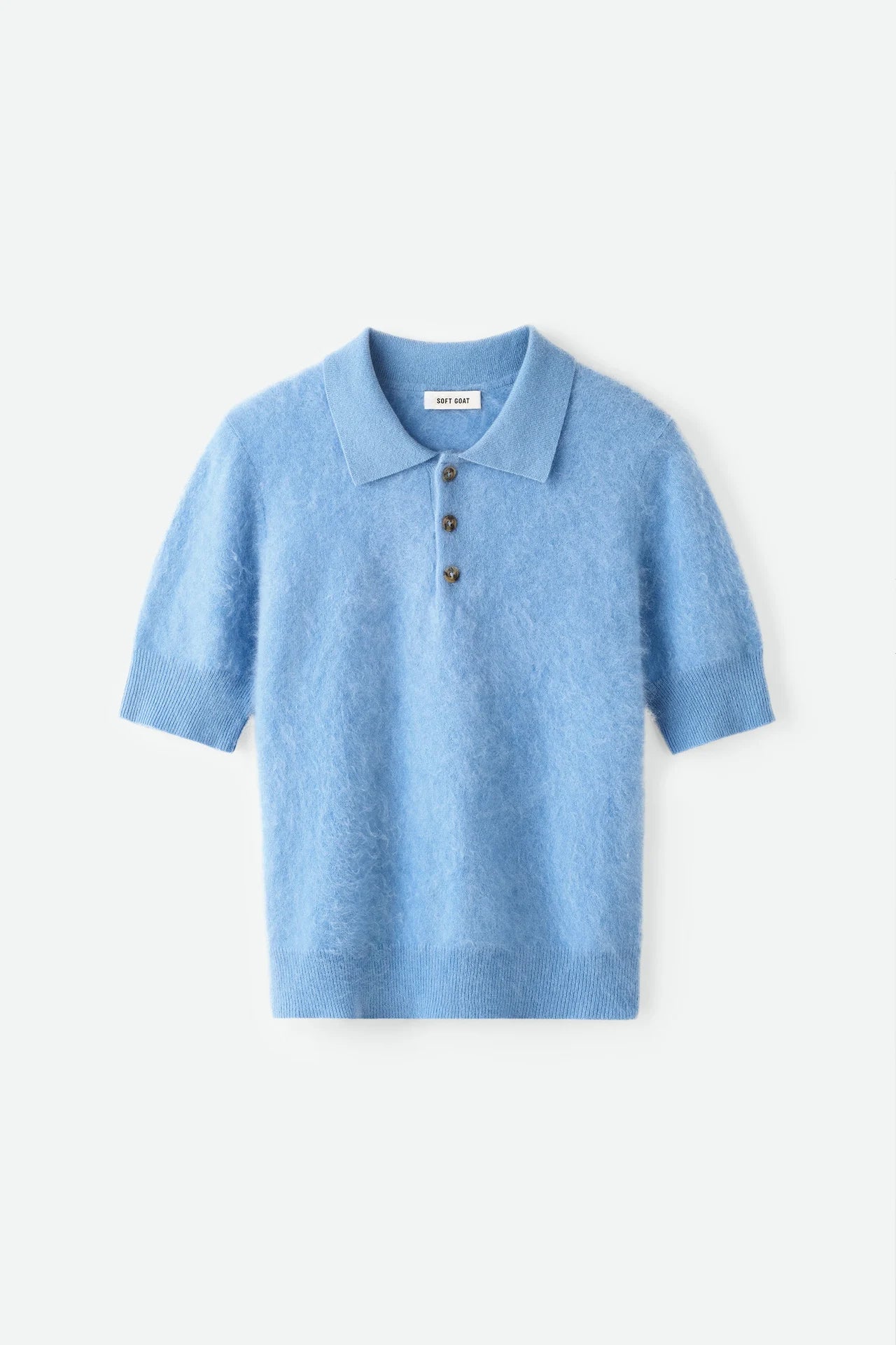 Brushed pique azure