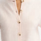 Brushed short sleeve cardigan powder