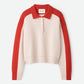 Color block polo shirt powder