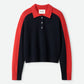 Color block polo shirt navy