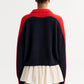 Color block polo shirt navy