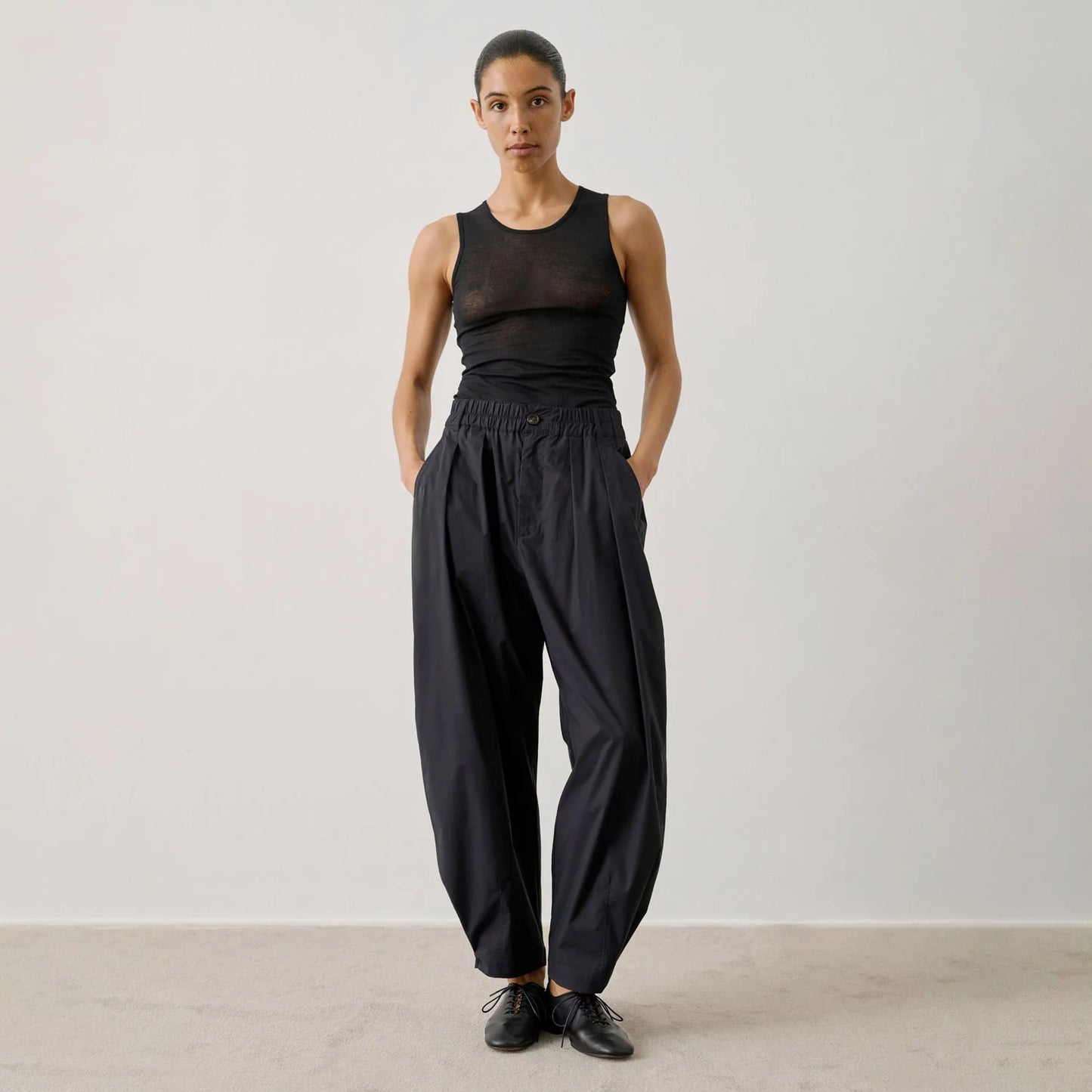 Vernon pants in poplin cotton - black