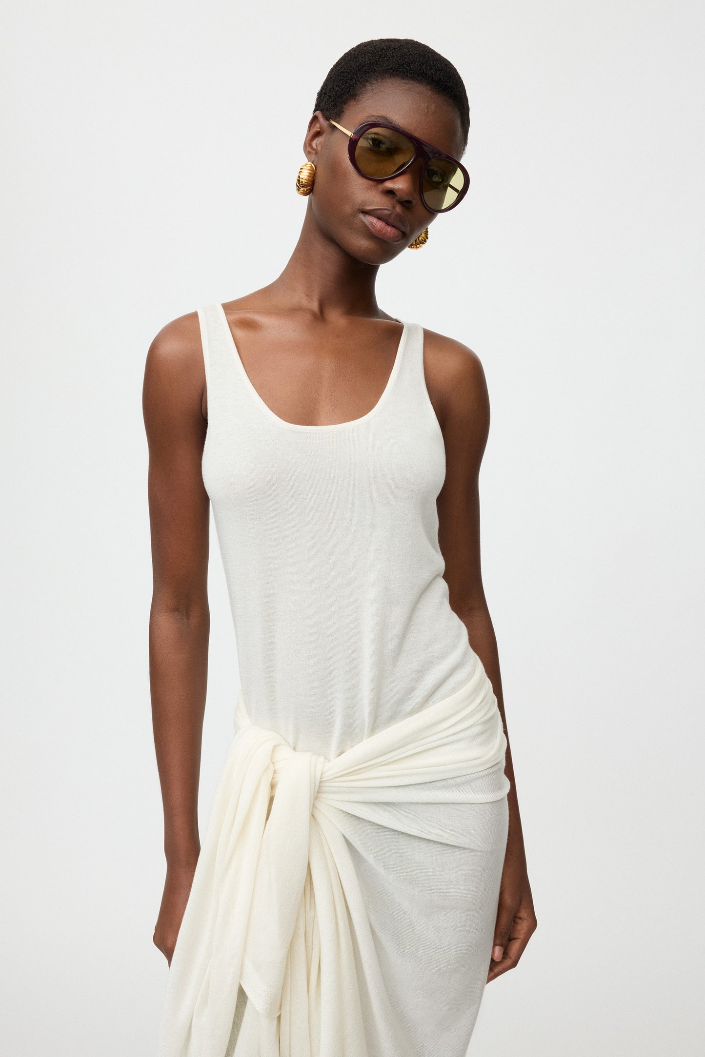 Featherlight singlet cashmere - feather white