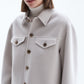 Short wool cashmere jacket in mousse