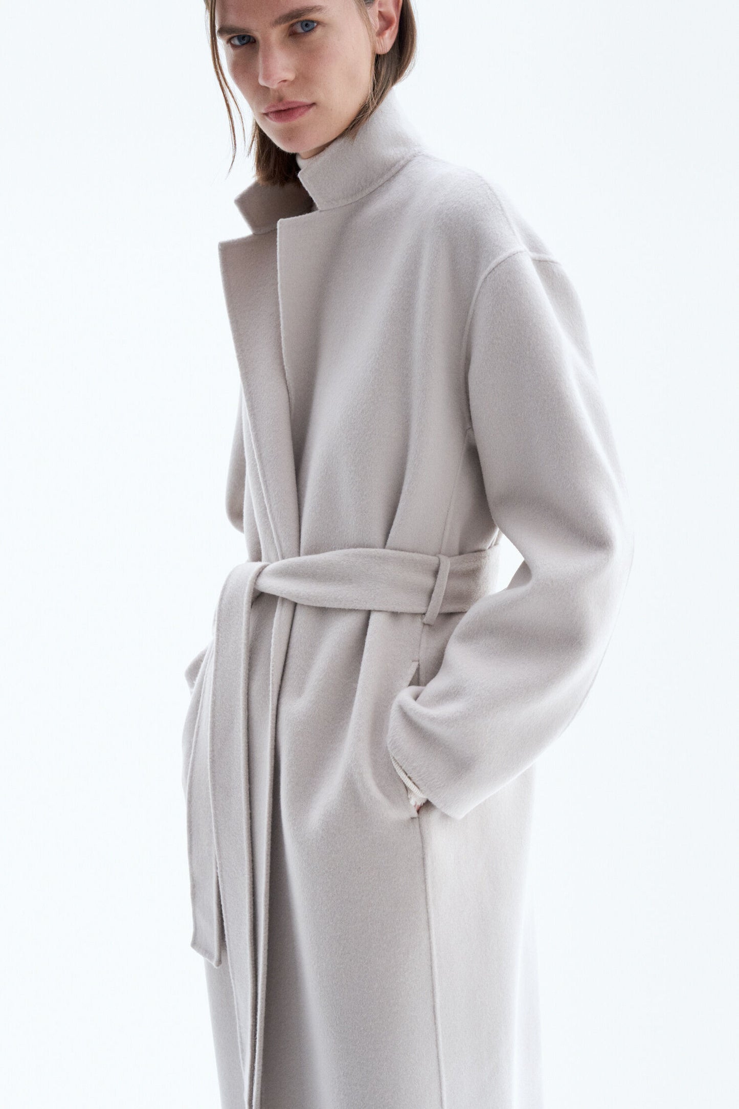Alexa wool & cashmere coat in mousse