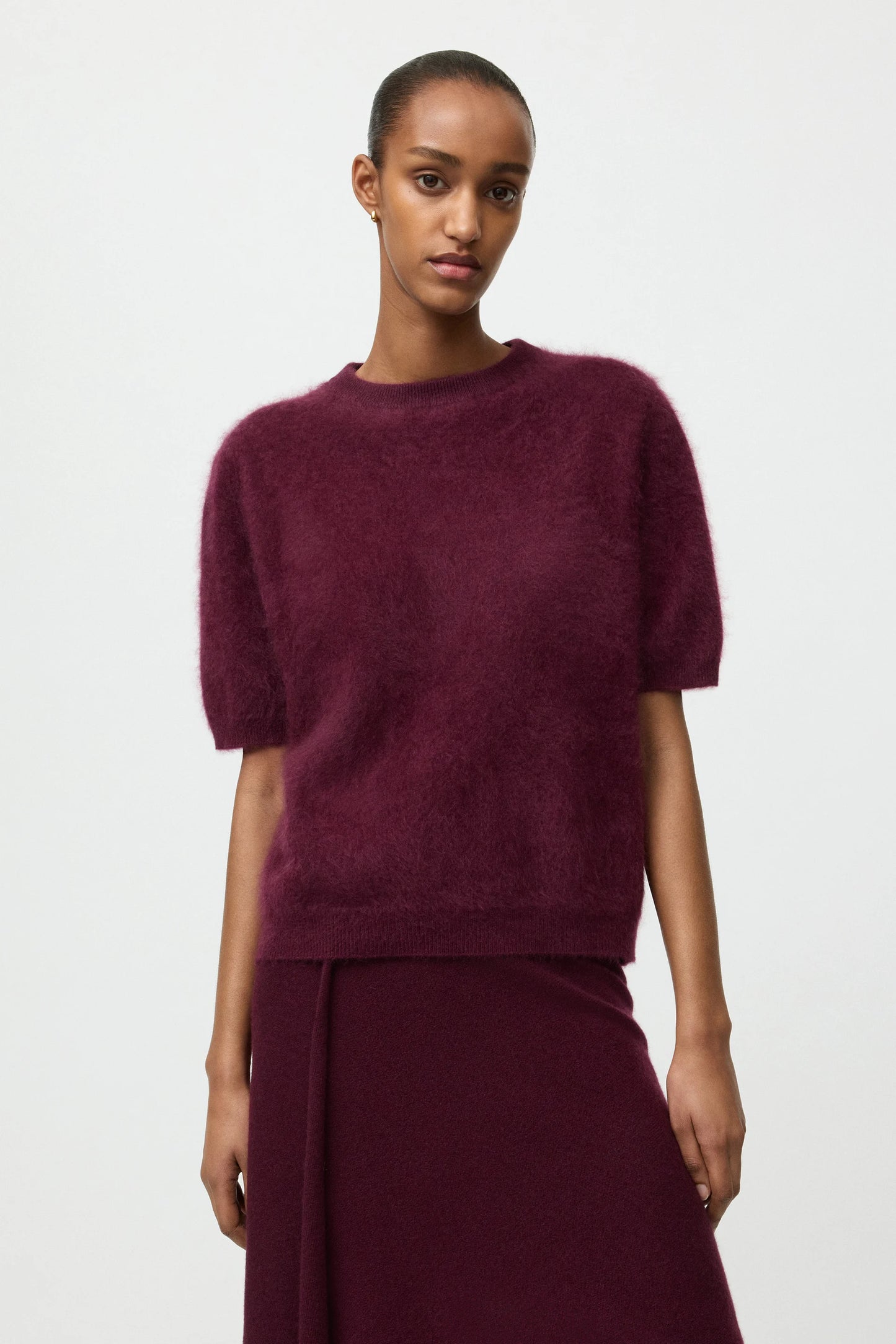 Brushed short sleeve Bordeaux
