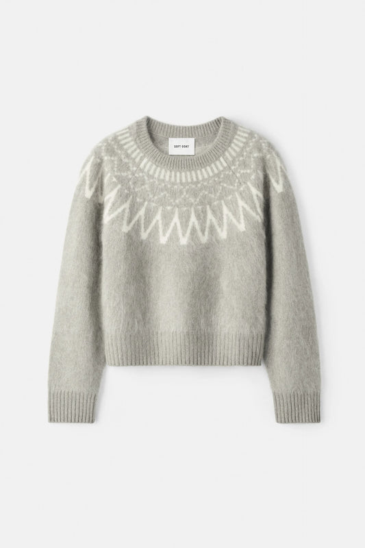 Fair isle brushed greige