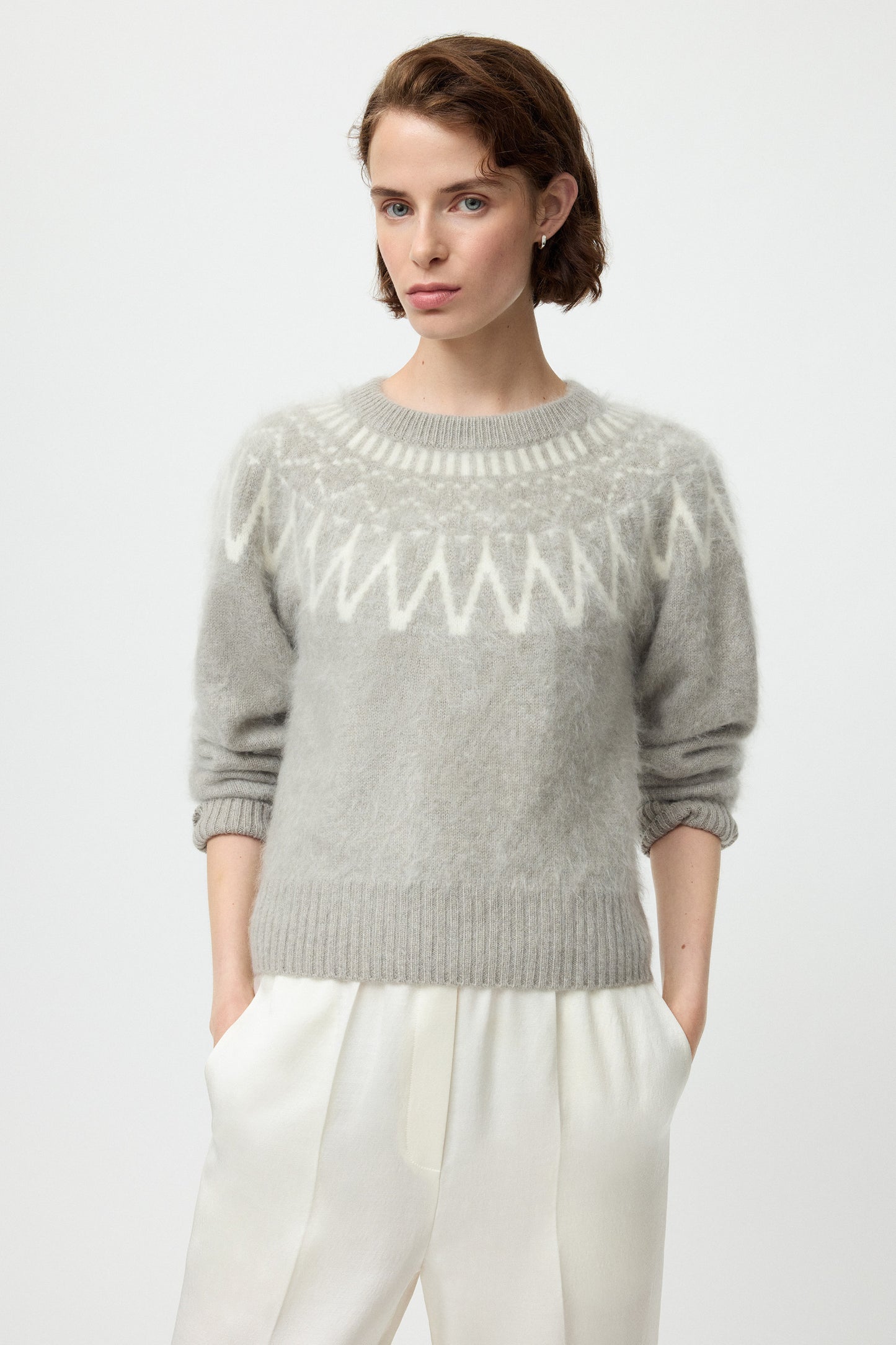 Fair isle brushed greige