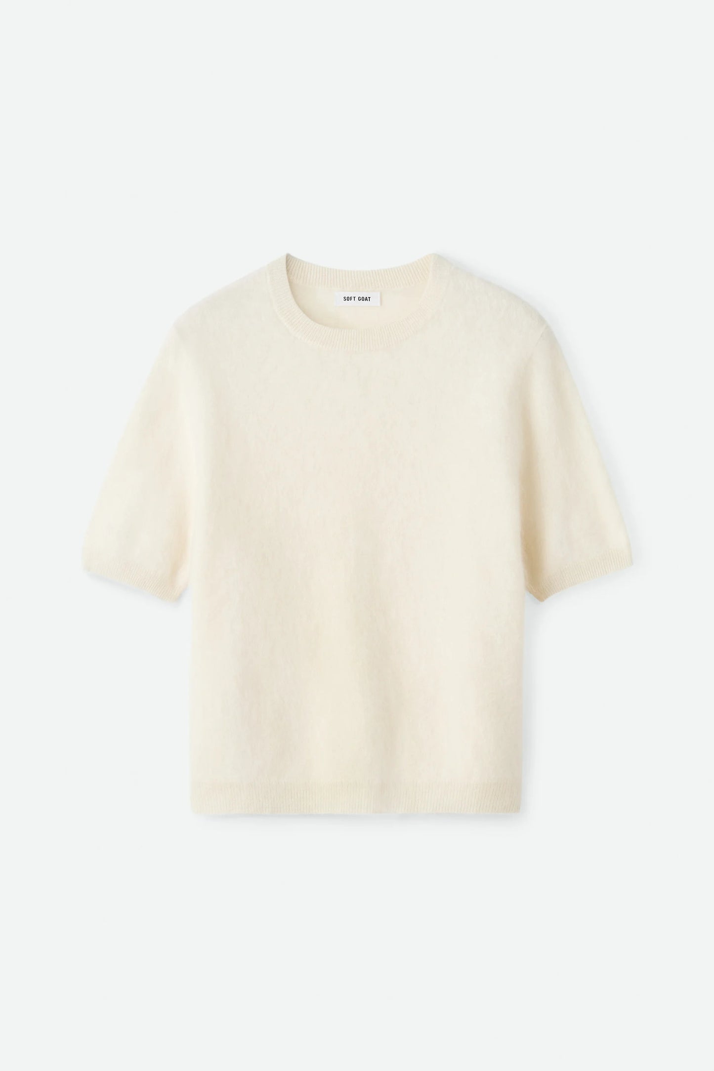 Brushed short sleeve feather white