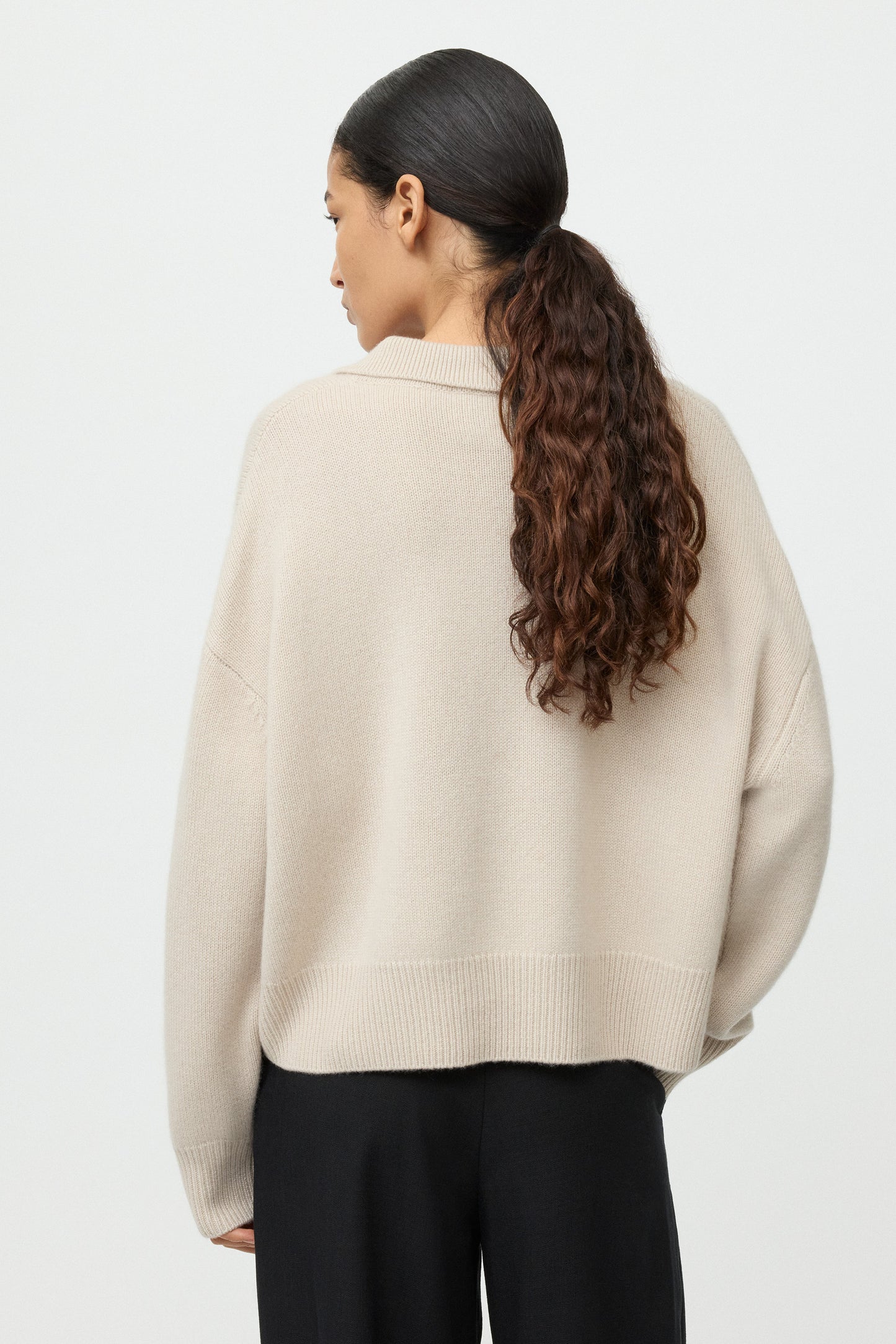 Relaxed fit polo shirt chalk