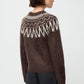 Brushed fair isle crewneck mocha