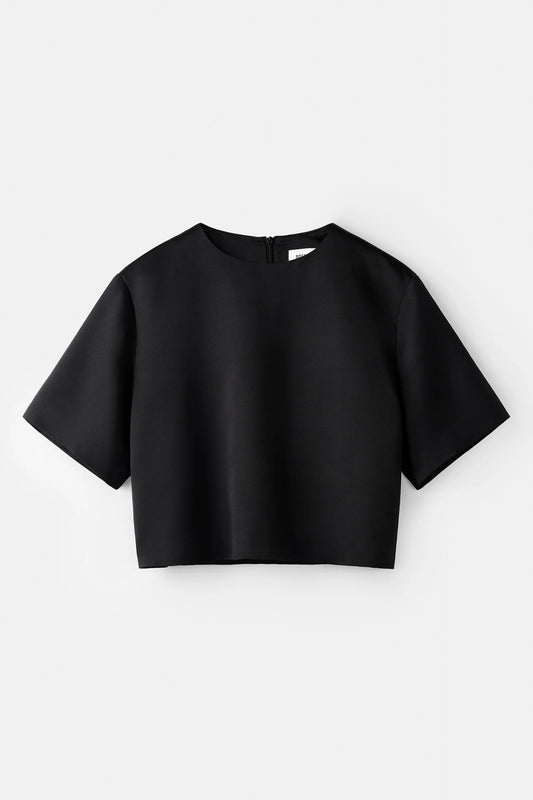 Short sleeve silk blouse