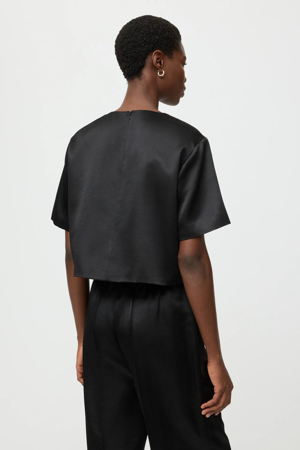 Short sleeve silk blouse