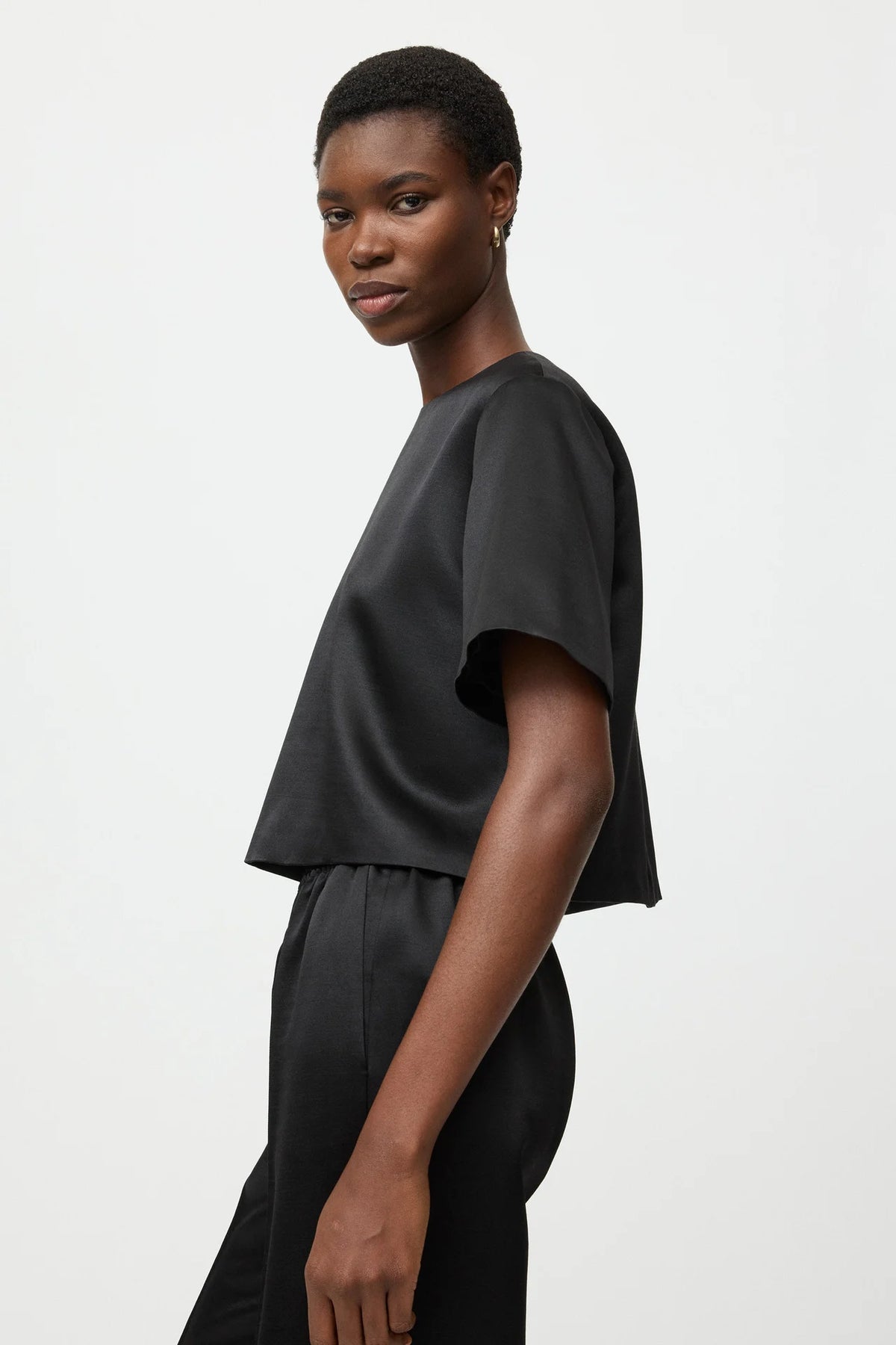 Short sleeve silk blouse