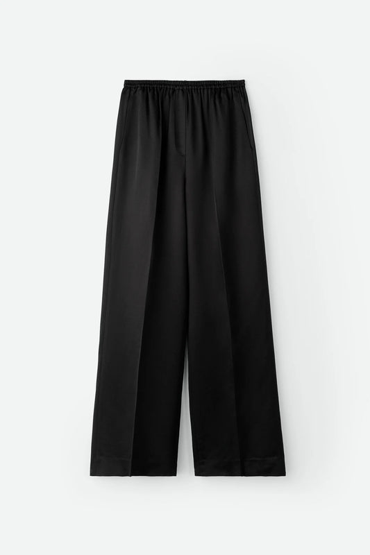 Silk pants black